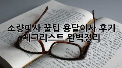 소량이사 꿀팁🍯 용달이사 후기 & 체크리스트 완벽정리!